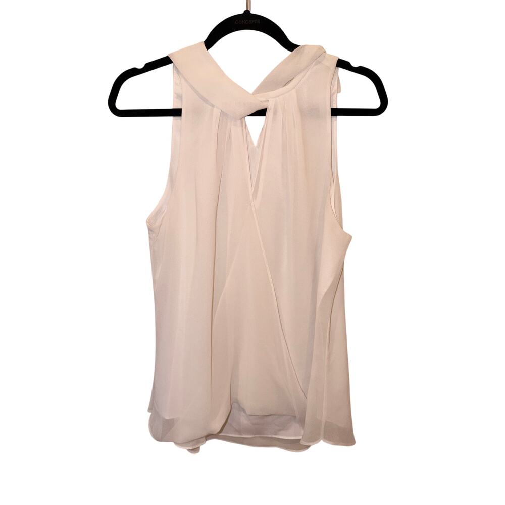 Calvin Klein Chiffon White Tank Top